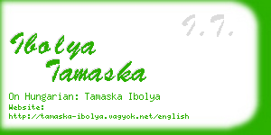 ibolya tamaska business card